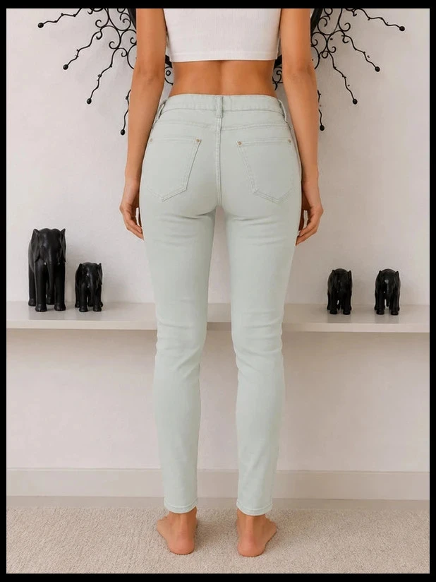 Pastel Mint Green Mango 'Paty' Skinny Jean – Stretch & Slim Fit – Size 34 (XS) – photo 8